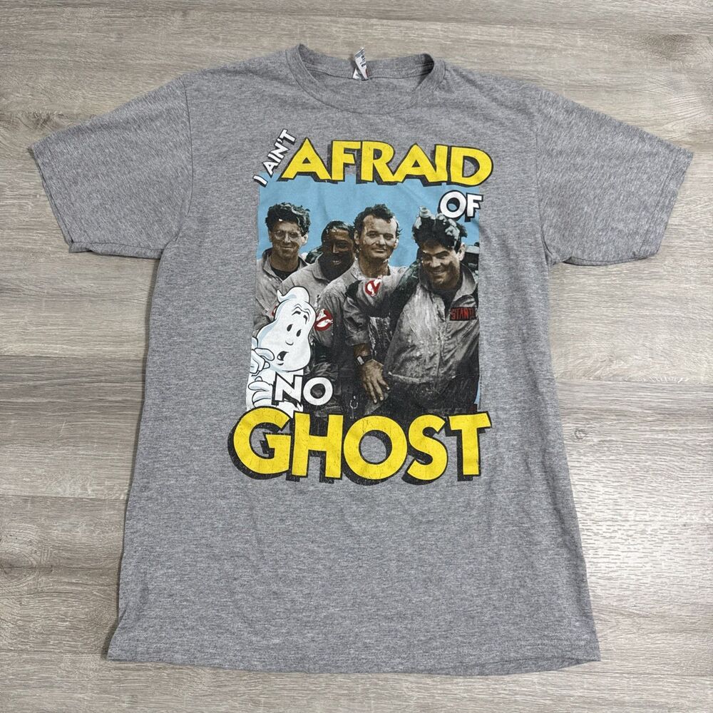 Ghostbusters Shirt Men’s Medium Gray I Ain’t Afraid Of No Ghost Bill Murray